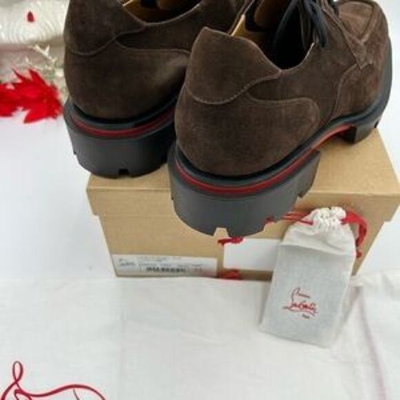 Men's Christian Louboutin, our Georges brown suede lace up shoes size 43 - Picture 9 of 12